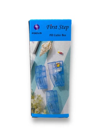 Pill Cutter – Precise and Safe Tablet Splitter with Stainless Steel Blade - Blue Blue